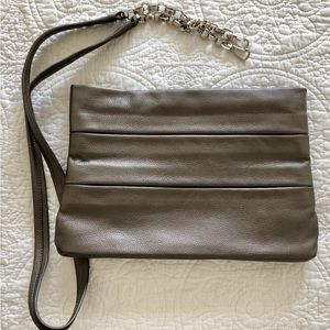 BNWOT Metallic Gray Clutch/Crossbody Bag